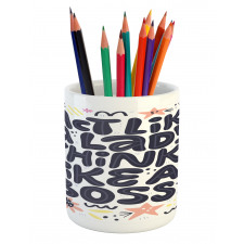 Text Pencil Pen Holder