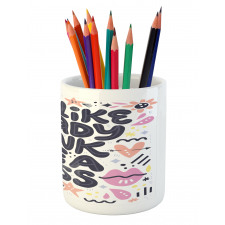 Text Pencil Pen Holder