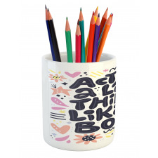 Text Pencil Pen Holder