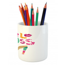 High Heel and Woman Lips Pencil Pen Holder