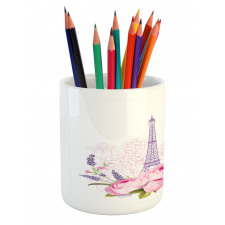 Spring Flora Eiffel Tower Pencil Pen Holder