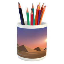 Caravan Camels Desert Scene Pencil Pen Holder