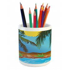 Big Palm Leaves Wild Outdoors Pencil Pen Holder