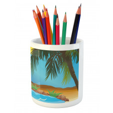 Big Palm Leaves Wild Outdoors Pencil Pen Holder