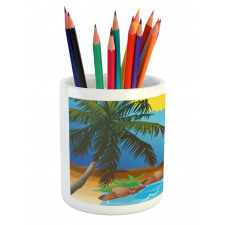 Big Palm Leaves Wild Outdoors Pencil Pen Holder