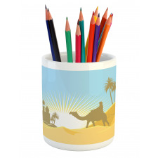 Trees and Camels on a Desert Pencil Pen Holder