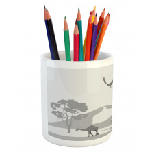 Monotone Greyscale Sand Dunes Pencil Pen Holder