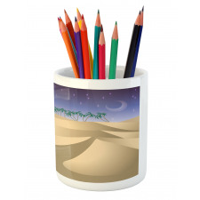 Crescent Moon Far Away Trees Pencil Pen Holder