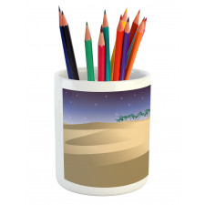 Crescent Moon Far Away Trees Pencil Pen Holder