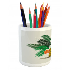 Tropical Oasis Leaves Pencil Pen Holder