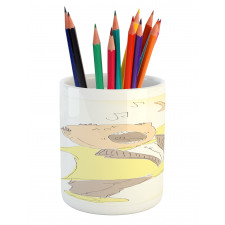 Singing Man Pastel Sketch Pencil Pen Holder