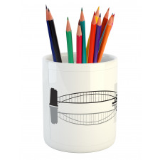 Monochrome Sydney Skyline Pencil Pen Holder