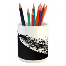 Black and White Singer Woman Pencil Pen Holder