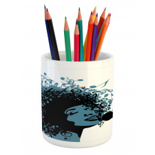 Singer Afro Music Note Hair Pencil Pen Holder