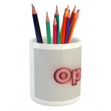 Computer Graphic Typography Pencil Pen Holder