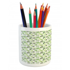 Hand Drawn Leaves Art Pencil Pen Holder