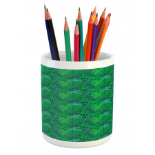 Exotic Monochrome Leaf Pencil Pen Holder