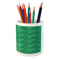 Exotic Monochrome Leaf Pencil Pen Holder