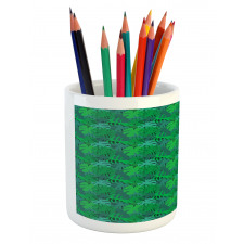 Exotic Monochrome Leaf Pencil Pen Holder