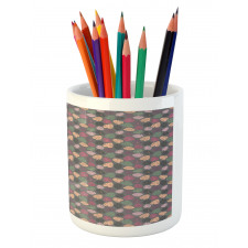 Pastel Abstract Leaves Pencil Pen Holder