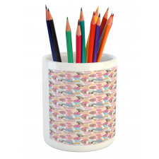 Colorful Doodle Leaves Pencil Pen Holder