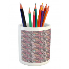 Pastel Tropical Leaves Pencil Pen Holder