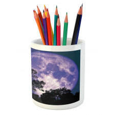 Trees on a Field at Night Pencil Pen Holder