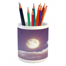 Dramatic Moon and Clouds Pencil Pen Holder