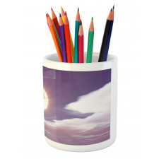 Dramatic Moon and Clouds Pencil Pen Holder