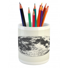 Detailed Sketchy Moon Pencil Pen Holder