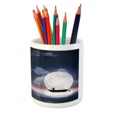 Fisherman in Boat Night Pencil Pen Holder