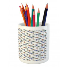 Abstract Colorful Flies Pencil Pen Holder