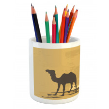 Camel and Palm Trees Sunset Pencil Pen Holder