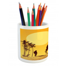 Camel Men and Palms Pencil Pen Holder