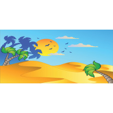 Cartoon Desert Landscape Palms Pencil Pen Holder