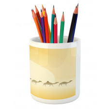 Camel Caravan and Palm Trees Pencil Pen Holder