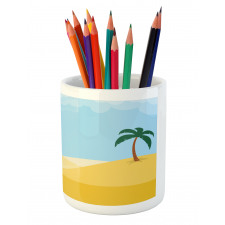 Tropical Palms on Desert Sky Pencil Pen Holder