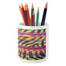 Vibrant Curvy Lines Pencil Pen Holder