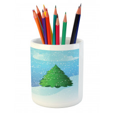 Snow Pouring onto Trees Pencil Pen Holder