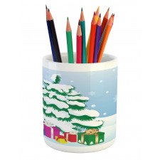 Presents Under a Tree Pencil Pen Holder