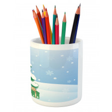 Presents Under a Tree Pencil Pen Holder