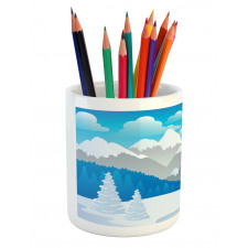 Snow-Capped Mountains Pencil Pen Holder