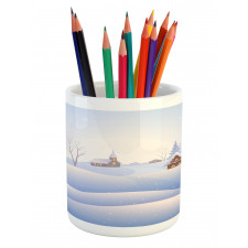 Village Landscape View Pencil Pen Holder