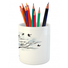 Branches with Birds Pencil Pen Holder