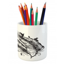 Flying Bird Silhouettes Pencil Pen Holder