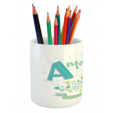 Zoo Alphabet Floral Animal Pencil Pen Holder