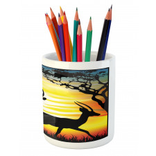 Animals on Sunset Pencil Pen Holder