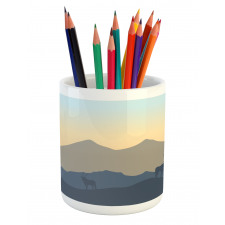 Hills with Open Sky Art Pencil Pen Holder