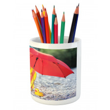 Funny Hawaiian Dog Beach Pencil Pen Holder