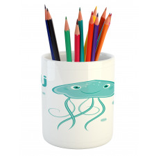 Letter J Cartoon Animal Pencil Pen Holder